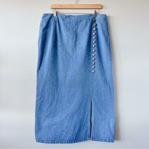 Kactus Jean skirt women’s midi or maxi skirt denim medium wash western